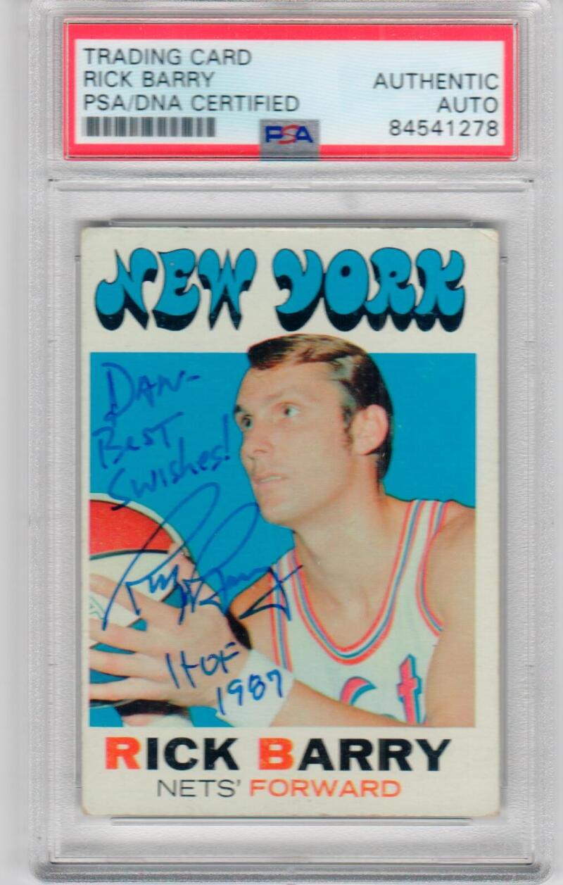 1971-72 Topps #170 Rick Barry signed RC Rookie Card New York Nets PSA/DNA auto