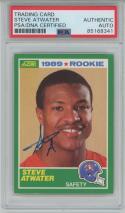 1989 Score #263 Steve Atwater signed RC Rookie Card Denver Broncos PSA/DNA auto